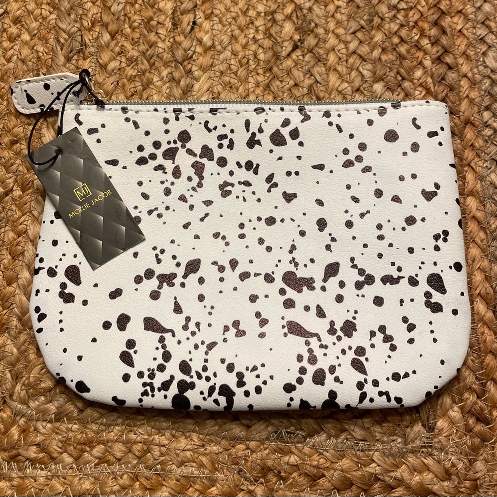 Mollie Jacob - NWT black & white speckled make up bag